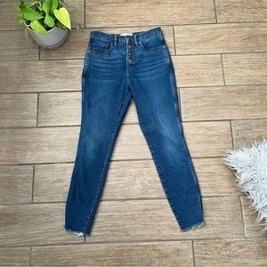 Everlane The Vintage Skinny High-Rise Jeans With Exposed Button Fly Sz 25 Ankle